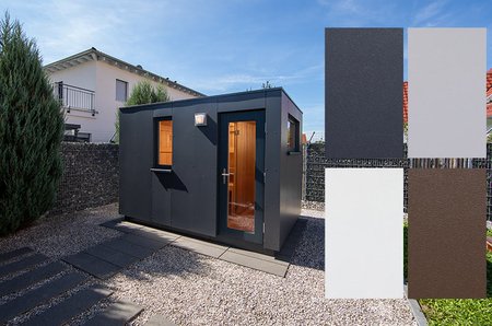 Außensauna mit HPL-Platten